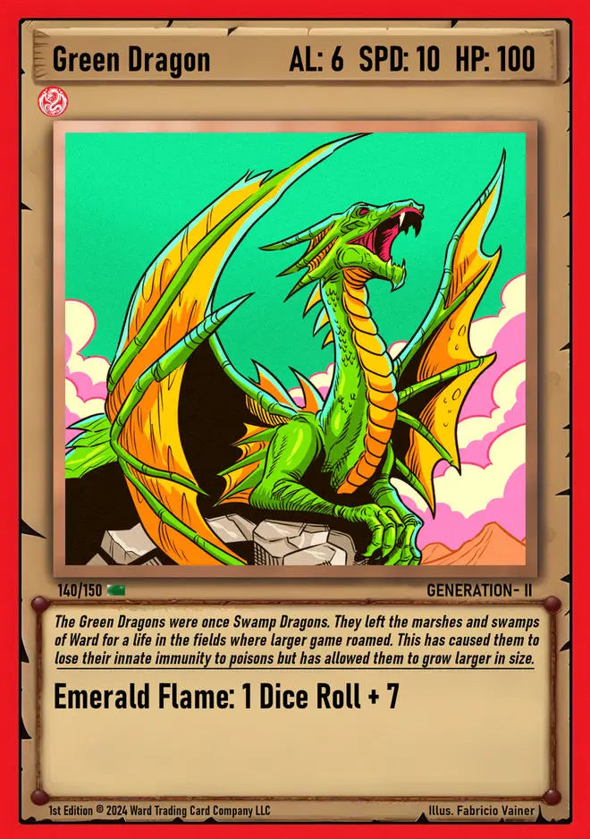 Ward TCG Single Card - Green Dragon #140