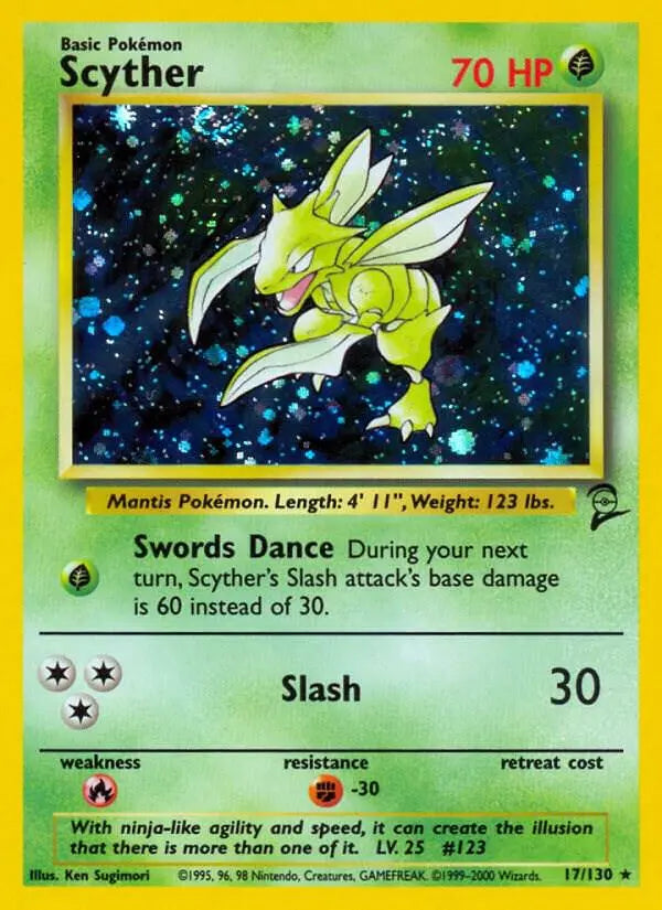 Scyther Base Set 2 #17 - Heavily Played