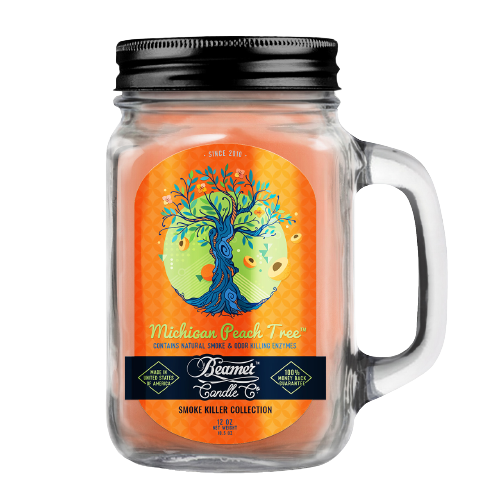 Beamer Candle 12oz Mason Jar Michigan Peach Tree