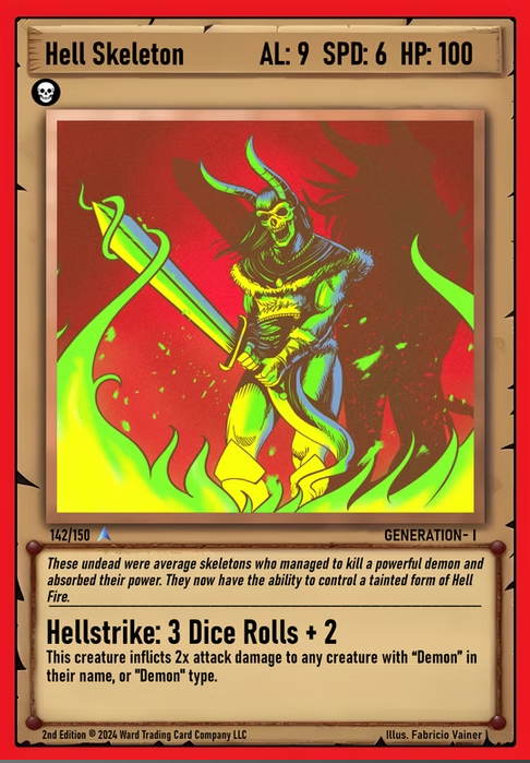 Ward TCG - Hell Skeleton ✦ Foil GEN1 #142F