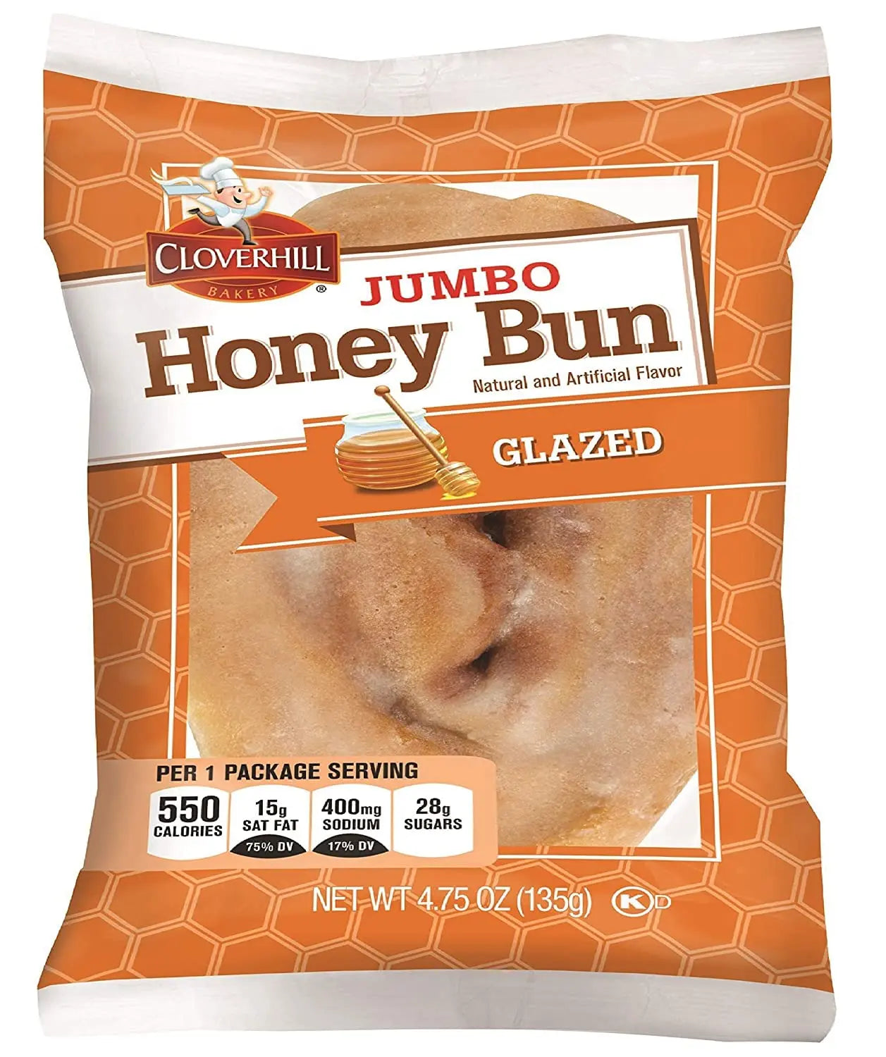 Cloverhill Bakery Jumbo Honey Bun 4 OZ