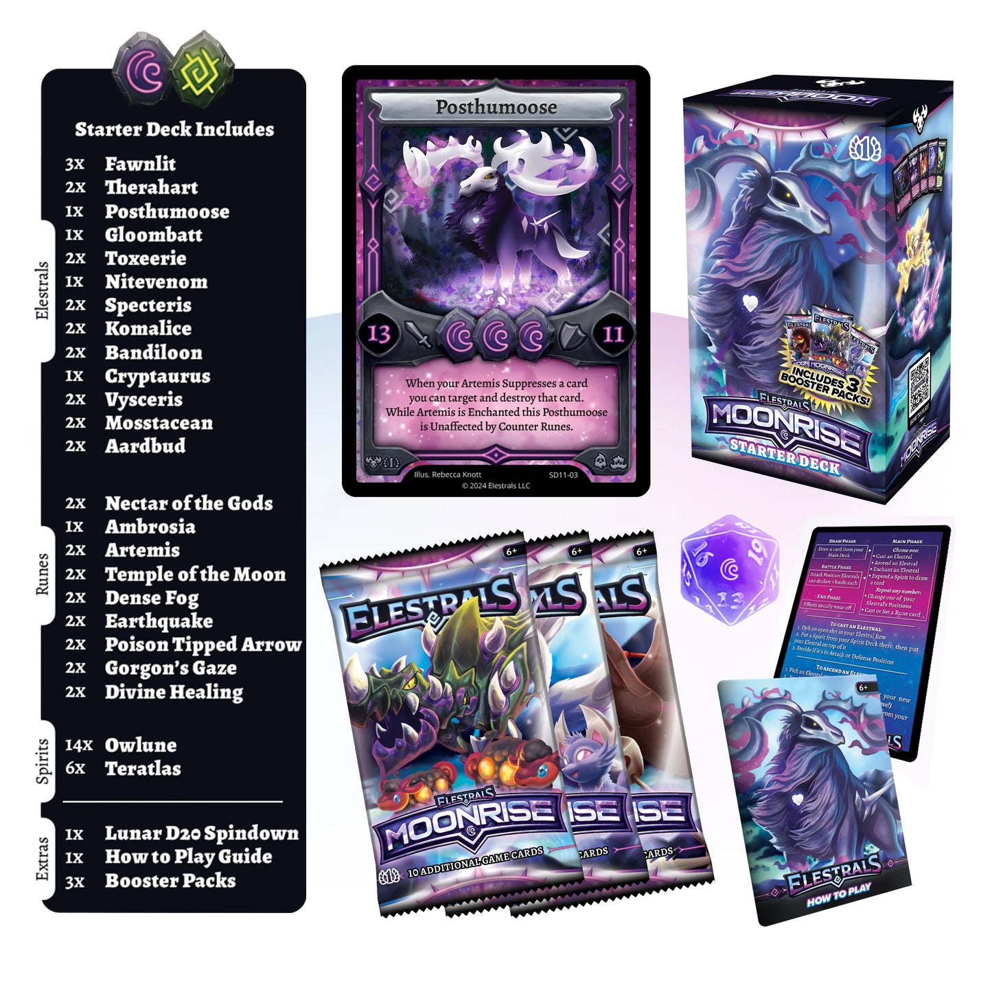 Elestrals Moonrise Posthumoose Starter Deck with 3 Packs
