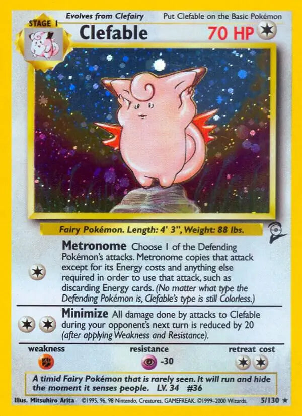 Clefable Base Set 2 #5 - Moderately Played