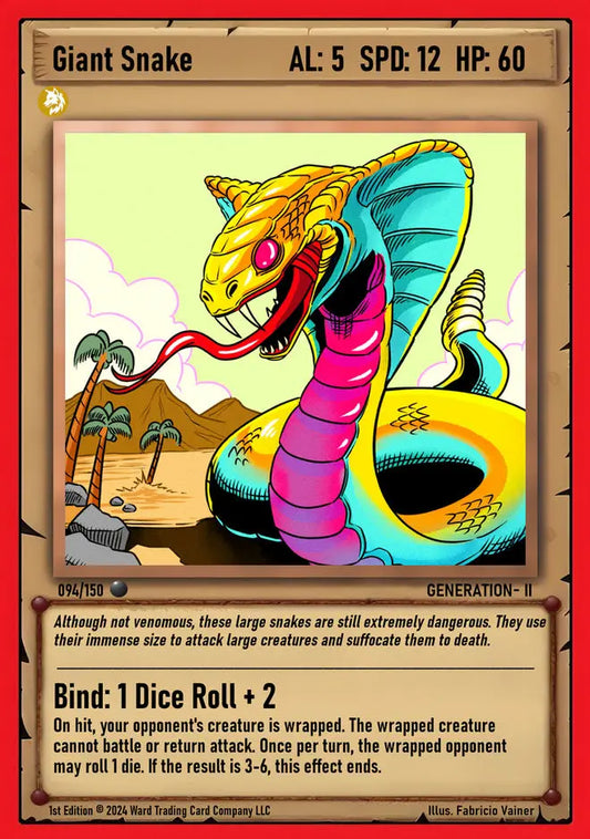 Ward TCG Single Card - Giant Snake #094