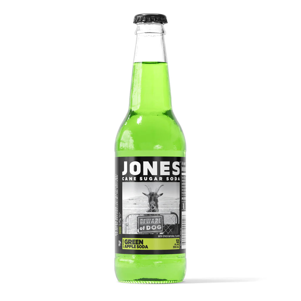 Jones Cane Sugar Soda Green Apple 12 fl oz