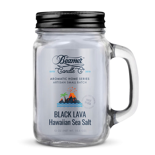 Beamer Candle 12oz Mason Jar Black Lava
