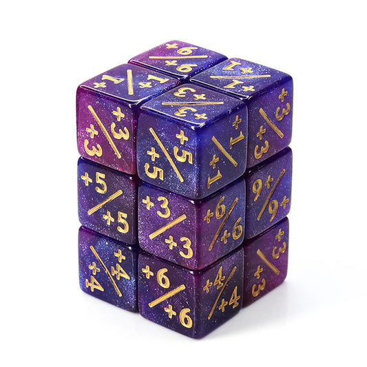 Purple Glitter Dice Counters +1/+1