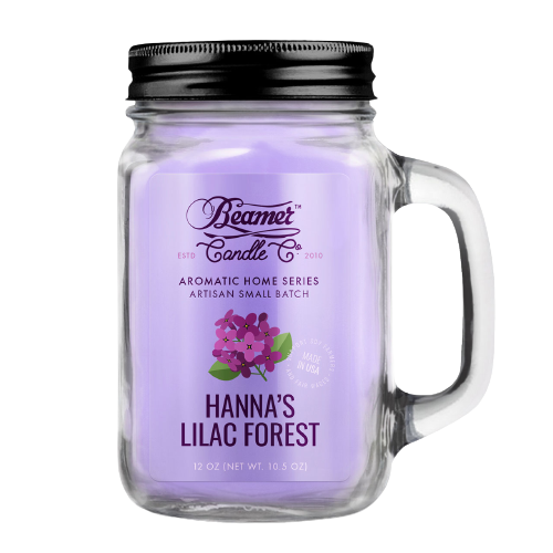 Beamer Candle 12oz Mason Jar Hanna's Lilac Forest