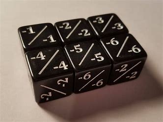Black Negative Dice Counters -1/-1