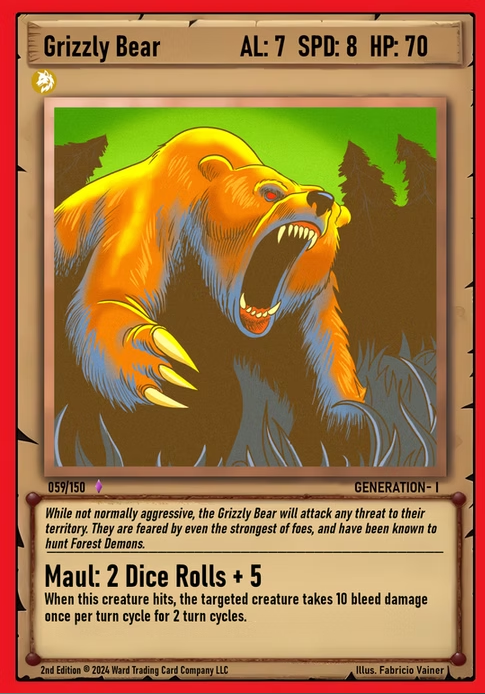Ward TCG - Grizzly Bear GEN1 #059