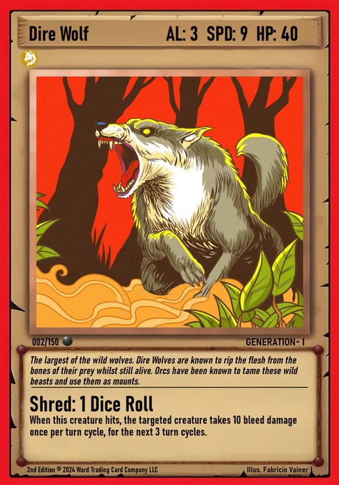 Ward TCG - Dire Wolf GEN1 #002