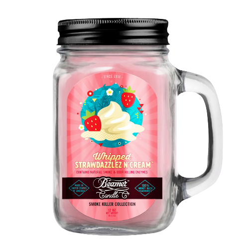 Beamer Candle 12oz Mason Jar Strawdazzlez N'Cream