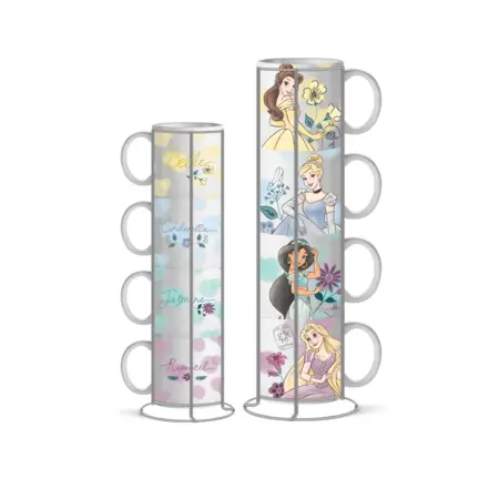 [DP15353Y] Disney Princess 4pc 10oz Ceramic Mug Stack